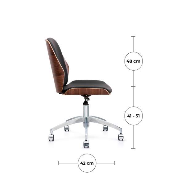 Ghế làm việc tại nhà lưng gỗ plywood đệm da: SG - C011 - $hienthicat